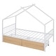 preview thumbnail 3 of 6, Metal Adorable House Twin Size House Bed with Two Drawers