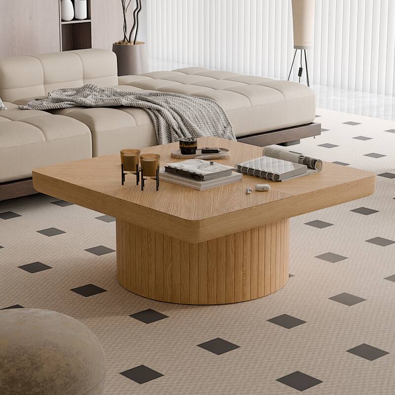 34.6'' Square Coffee Table Center Table for Living Room, Side Table Sofa Table Accent Table End Table