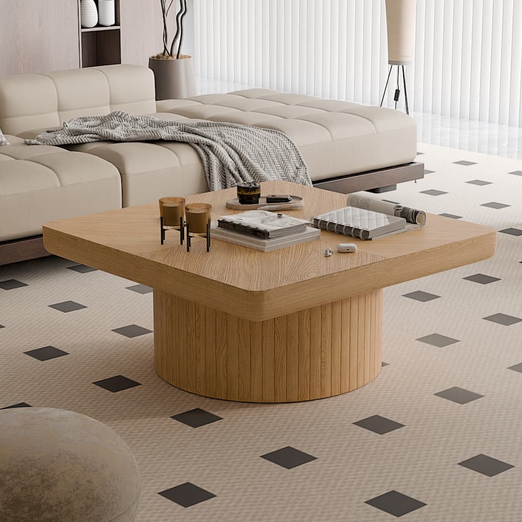 34.6'' Square Coffee Table for Living Room