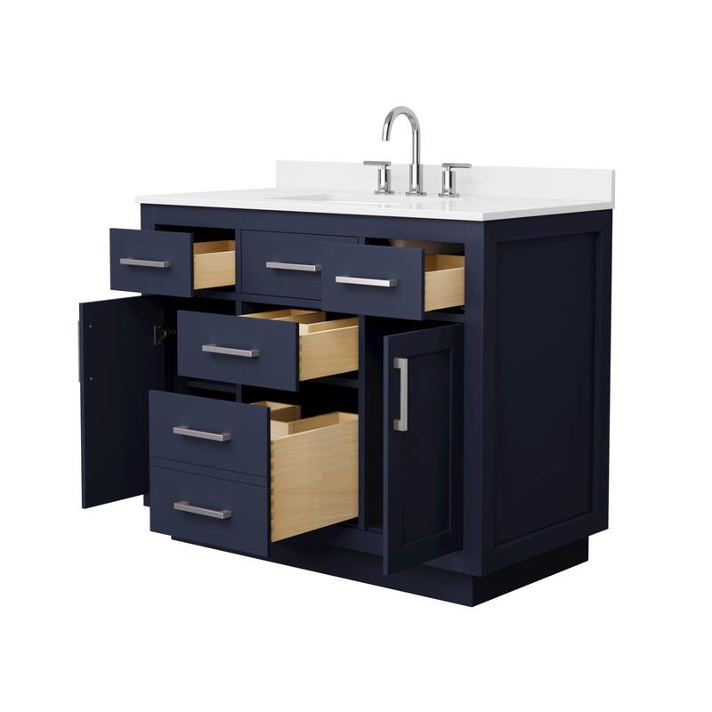 Beckett TK 42-inch Single Vanity, 3 Hole Quartz Top