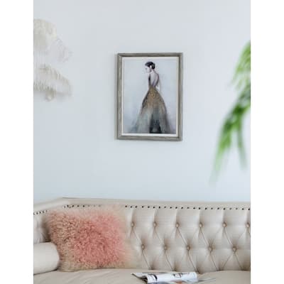 Modern Feminine Figure Art Wall Decor with Wood Frame Gold Embellishment, for Living Room Dining Room Office Bedroom