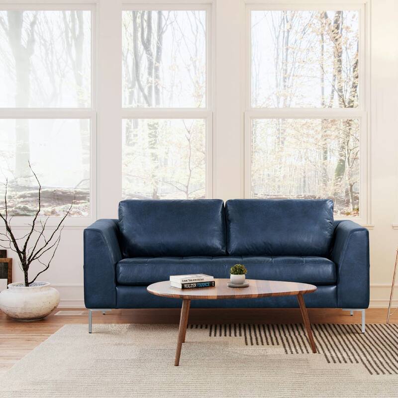 Poly & Bark Calle 75" Genuine Italian Leather Apartment Sofa