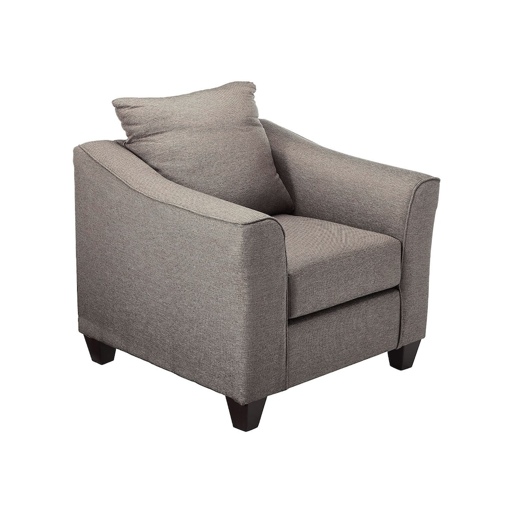 Casual Flared Accent Arm Chair In Grey/ Brown