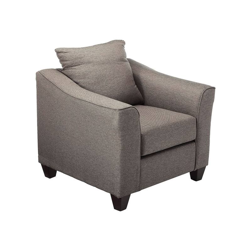 Casual Flared Accent Arm Chair In Grey/ Brown
