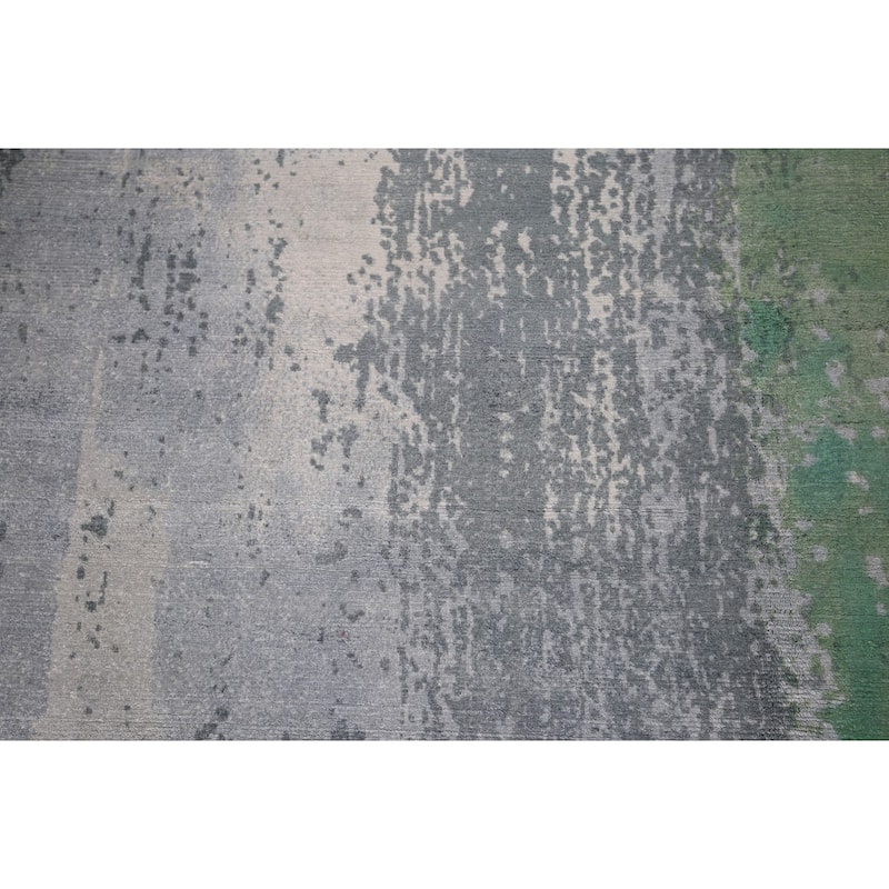 Abstract Oriental Area Rug Hand-Knotted Wool Carpet - 5'11"x 8'8"