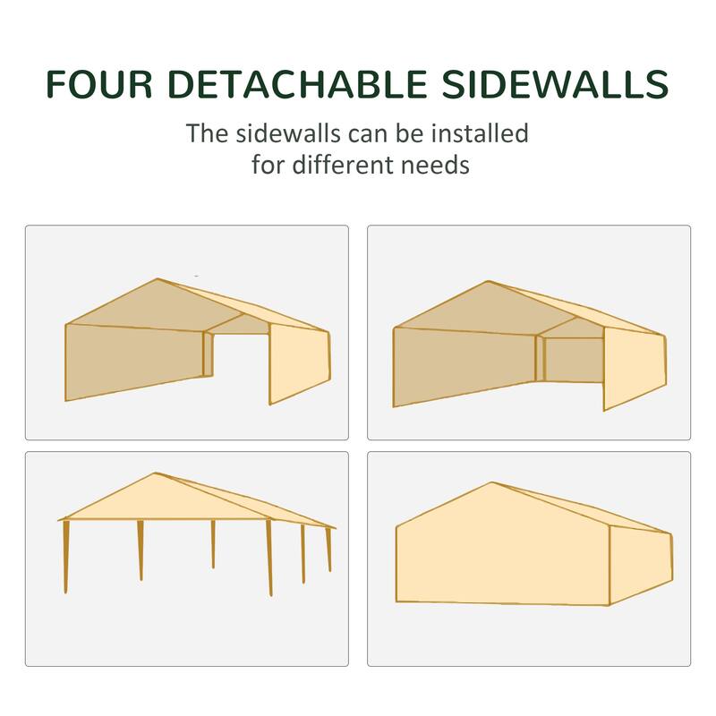 10' x 20' Outdoor Wedding Canopy and Gazebo with 6 Removable Sidewalls