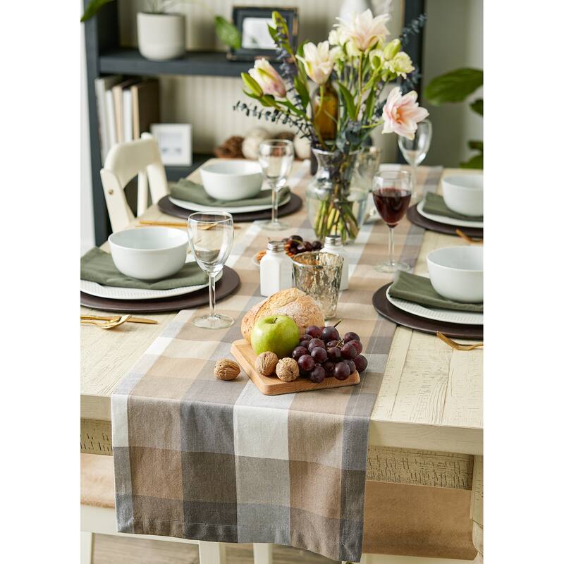 DII Tri Color Check Table Runner