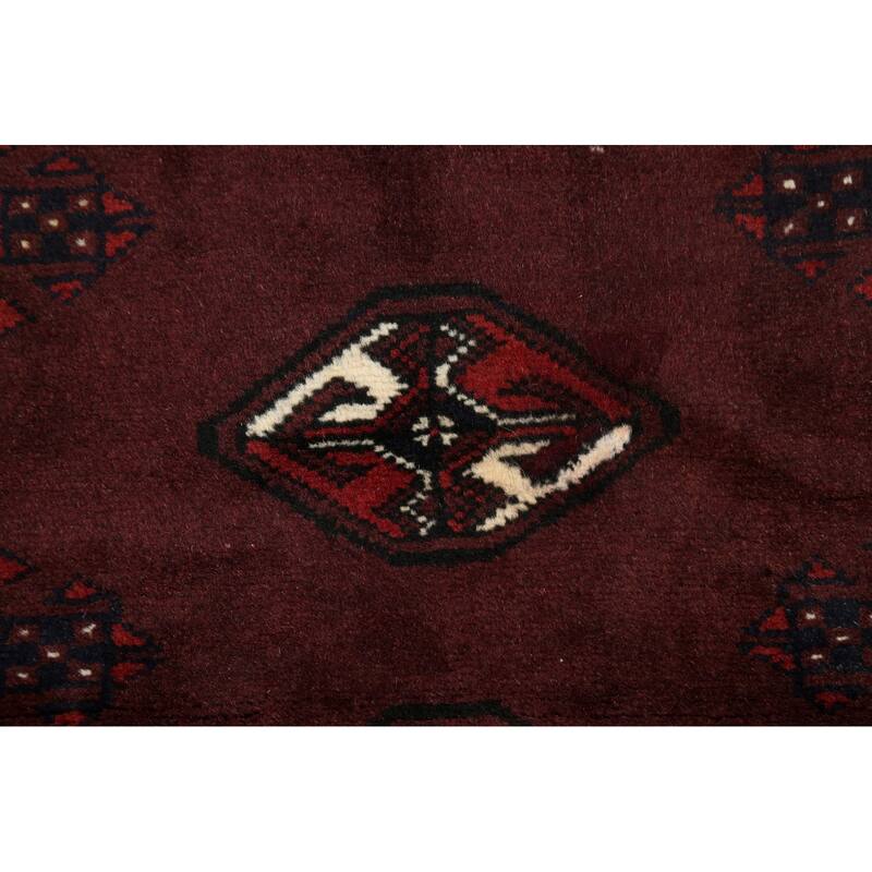Traditional Geometric Persian Balouch Area Rug Wool Hand-knotted - 2'9" x 3'10"