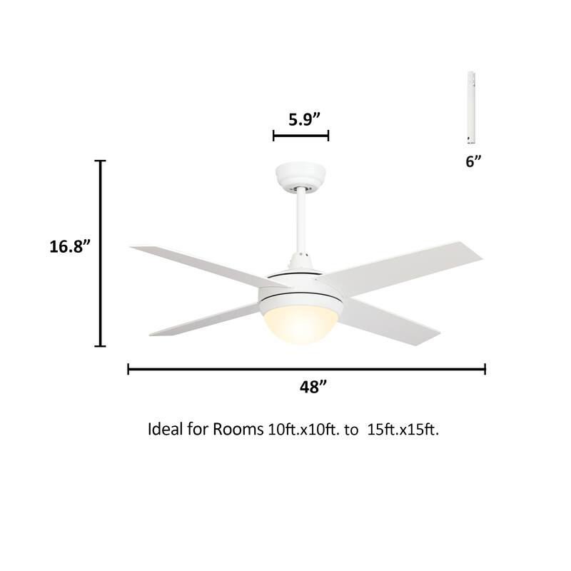 CARRO Norfolk 48" Indoor Smart Ceiling Fan with LED Light and Wall Control