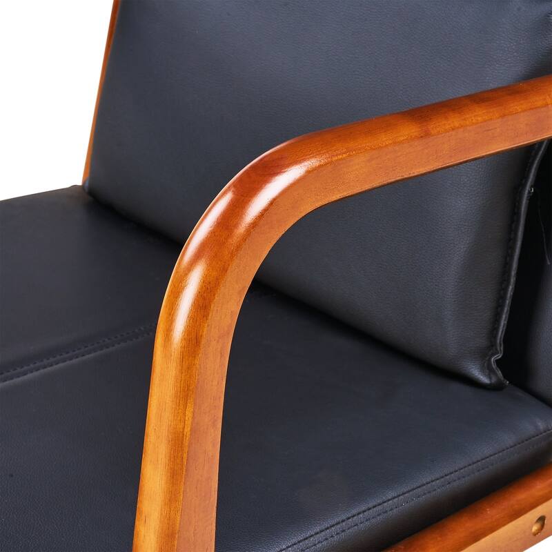 Javlergo Accent Chair Comfy Armchair with Lumbar Pillow and Thick Cushion Lounge Chair with Wood Frame Upholstered Arm Chair