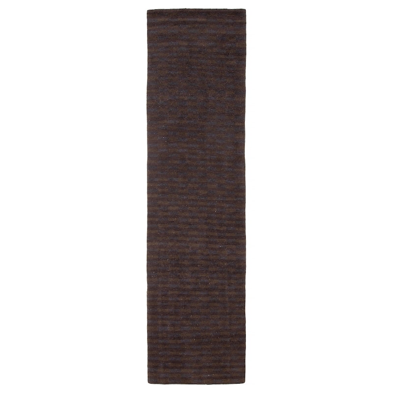 ECARPETGALLERY Hand-knotted Opulence Black, Dark Navy Wool Rug - 3'2 x 11'6 - Black/ Dark Navy - 3'2 x 11'6