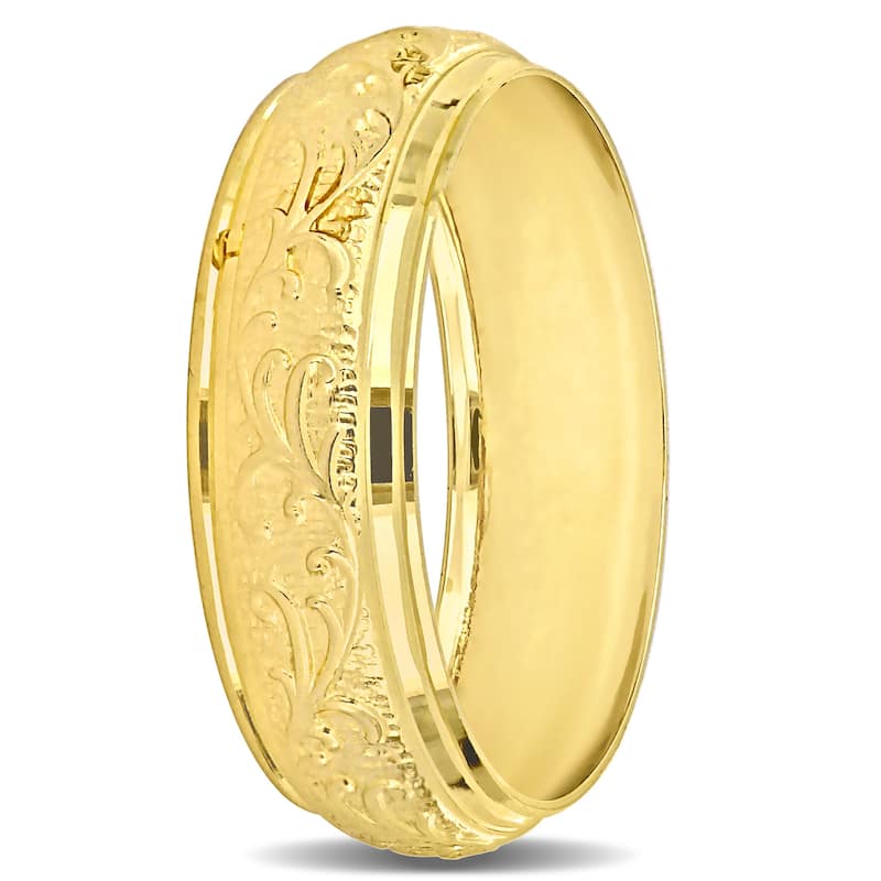 Miadora 6mm Antique Filigree Wedding Band in 14k Yellow Gold