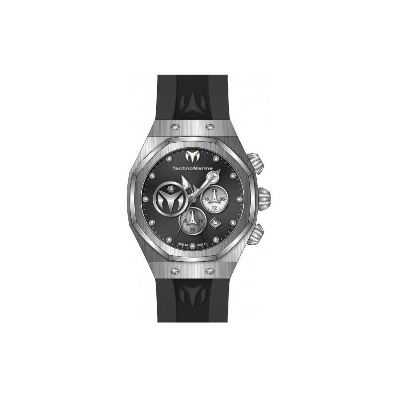 Technomarine Men's TM-520000 Reef Sun Quartz Chronograph Black, Silver Dial Watch - Gold