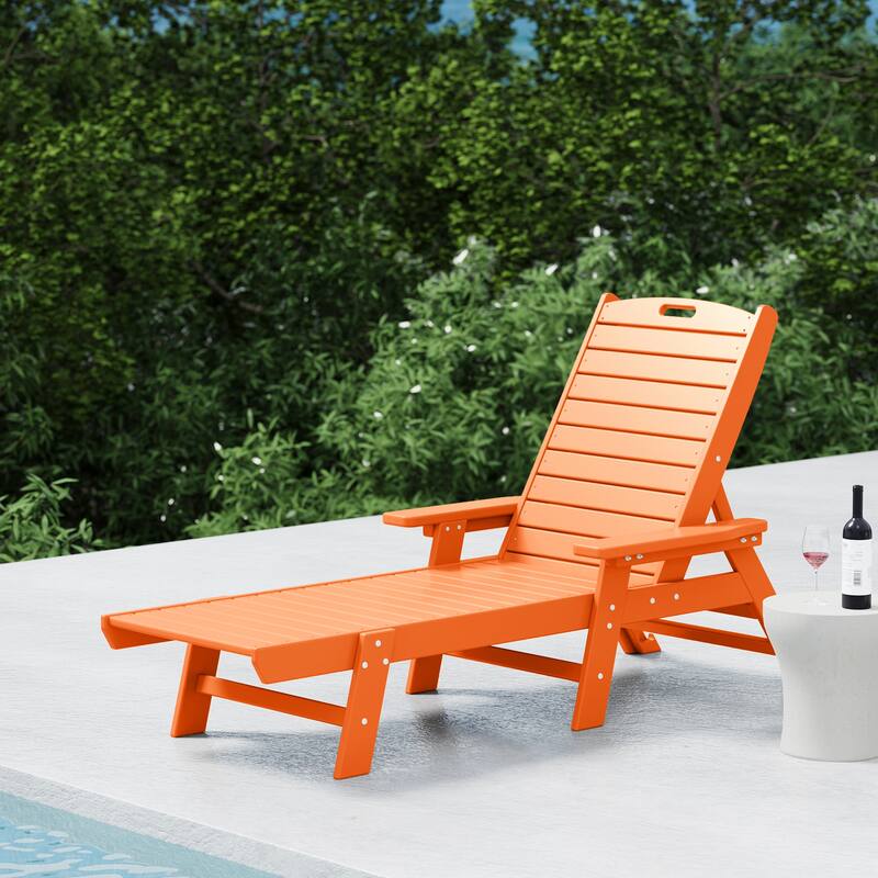 Laguna Hdpe All Weather Outdoor Patio Pool Reclining Chaise Lounge