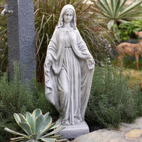 Light Grey 31.5" MgO Indoor or Outdoor Mary Statue
