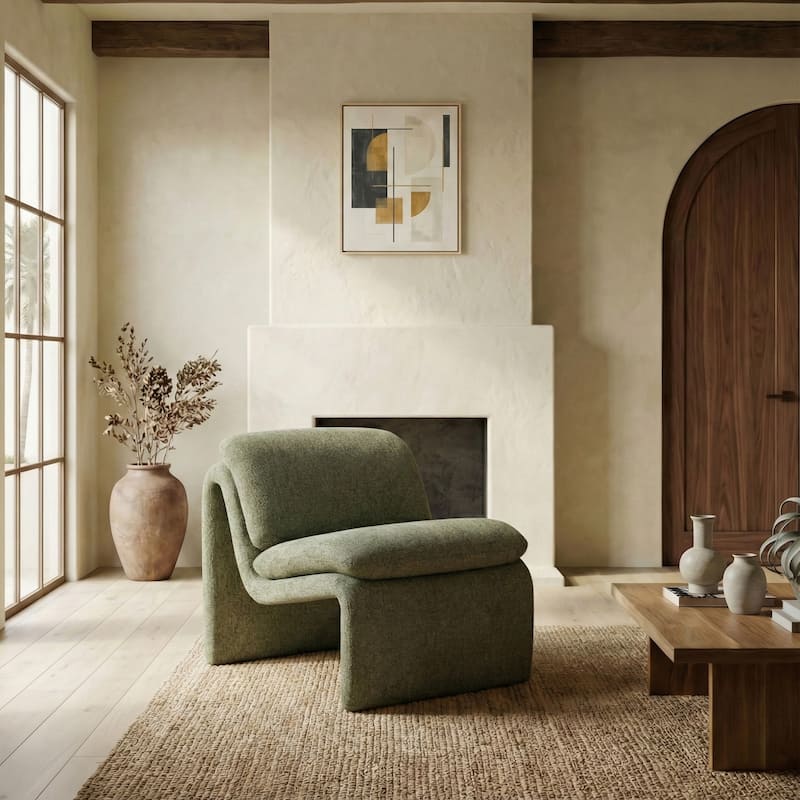 SAFAVIEH Couture Ainslie Accent Chair (Fully Assembled) - 26"W x 34"D x 29"H - Green