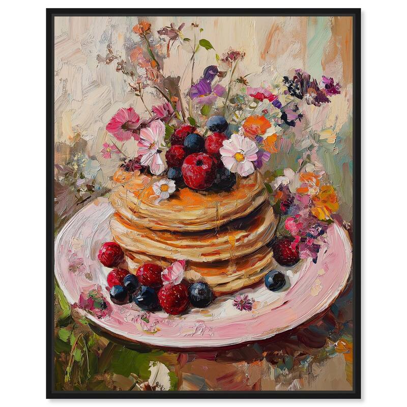 Raspberry Pancakes II Canvas by Art Remedy - 24" x 30" - Black