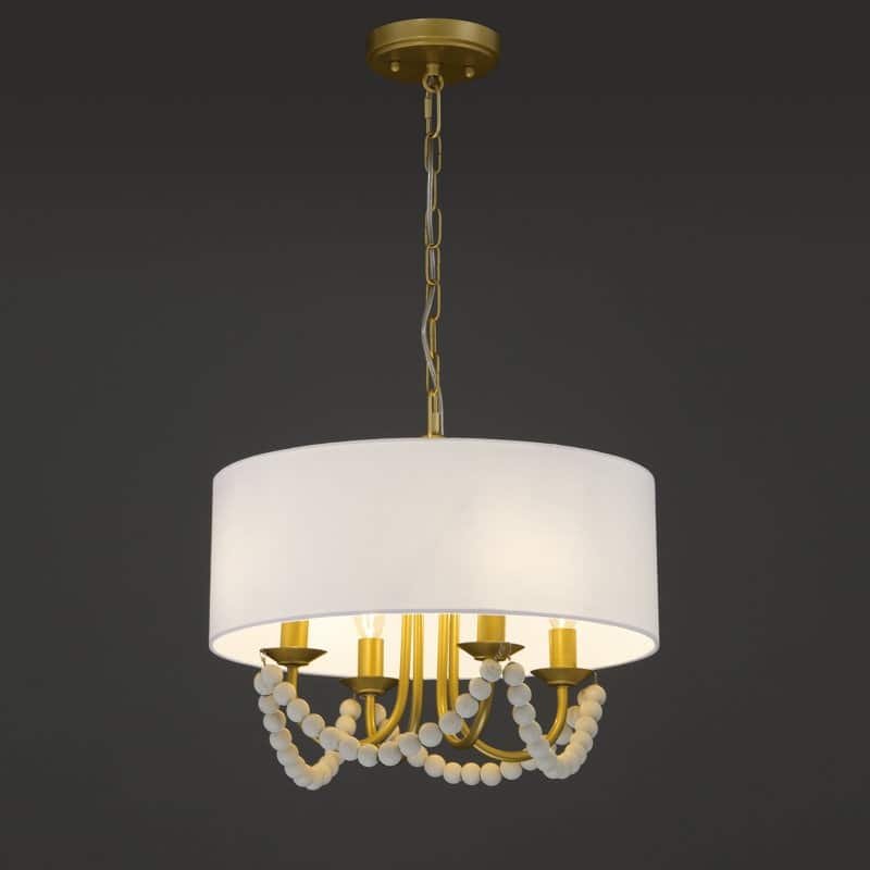 Acroma - 4 Light Steel Dimmable Drum Chandelier - N/A