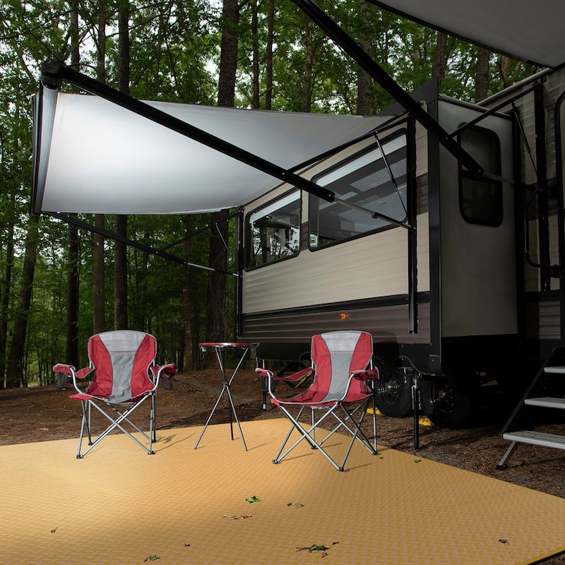 Contemporay Solid Reversible Plastic Outdoor Rugs