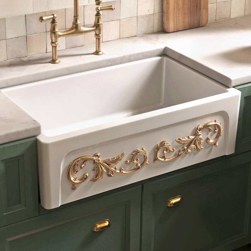 St. Ives Ornamental 33" Fireclay Kitchen Sink