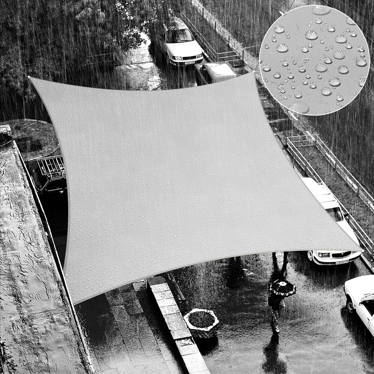 11' x 13' Grey Waterproof Rectangle Sun Shade Sail with 95% UV Blockage