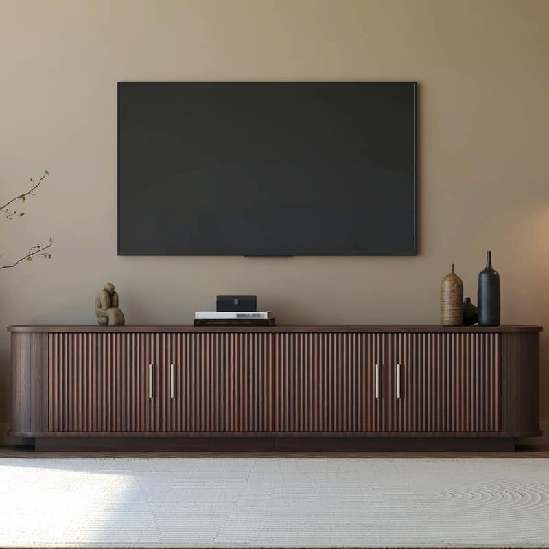 Modern 70" TV Stand for TVs up to 80", Media Entertainment Center with Storage Cabinet
