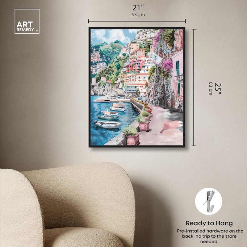 Lush Coastal Villa Entrance Canvas by Art Remedy