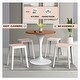preview thumbnail 35 of 69, Tresse Modern Stackable Dining Stool with Wicker Seat for Dining Room, Garden, Patio, Indoor or Outdoor - No Assembly Required