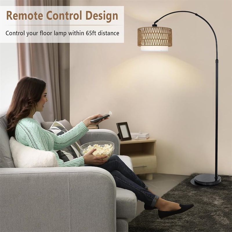 Dimmable Arc Floor Lamp with Remote