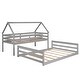 preview thumbnail 7 of 16, Twin Over Full Wood Bunk Bed w/Ladder & Safety Guardrails, Can be Divided Into Two Beds, Wooden Bunk Bed Frame for Kids Bedroom
