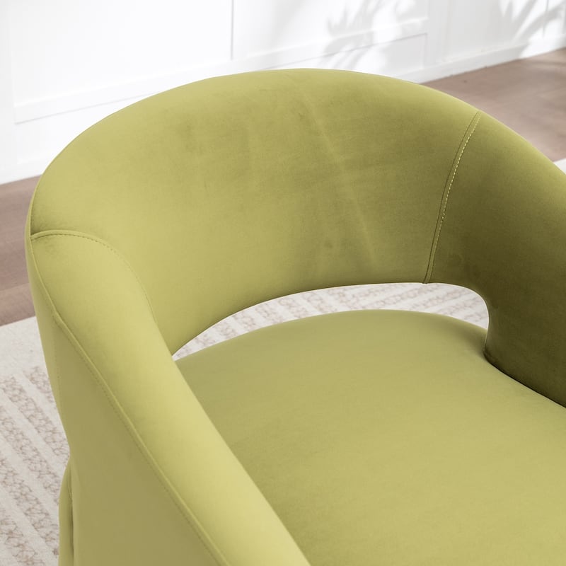 SEYNAR Modern Glam Velvet Accent Armchair Open Back with Ottoman