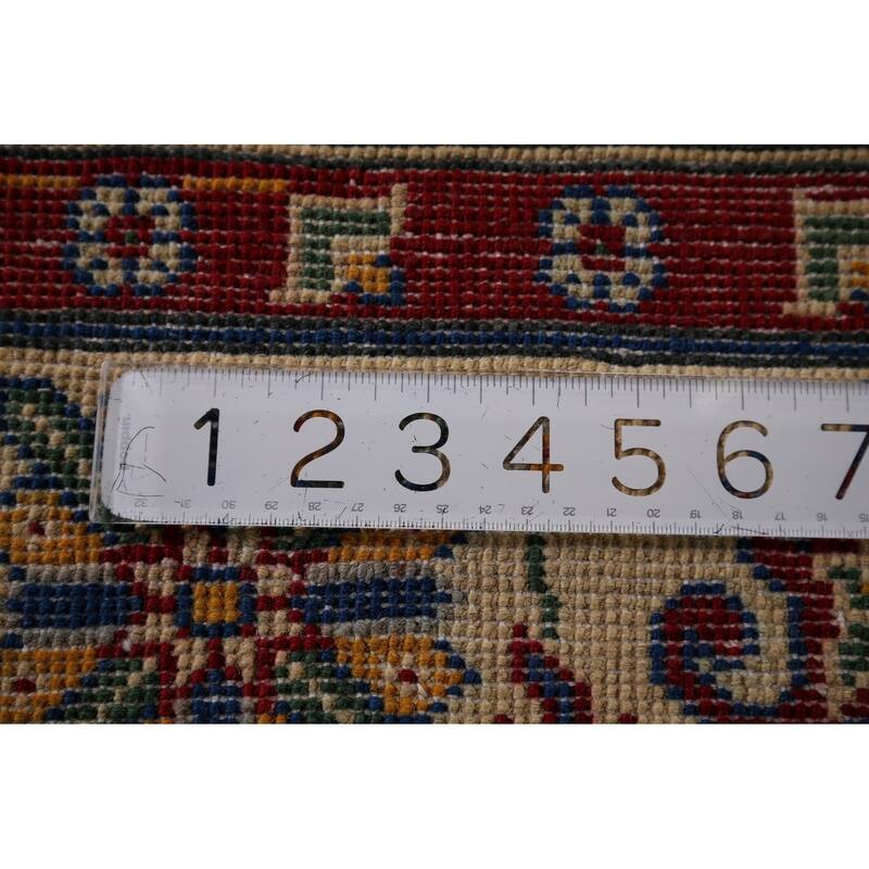 Grey Kazak Oriental Area Rug Handmade Traditional Wool Carpet - 4'10" x 6'9"