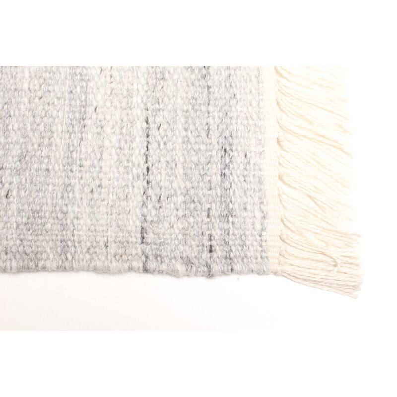 ECARPETGALLERY Flat-Weave Ankara FW Grey Wool Kilim - 5'3 x 7'9