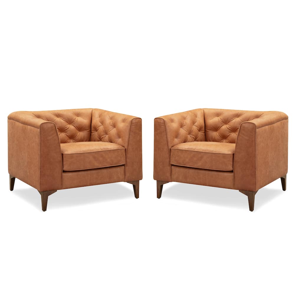 Poly & Bark Essex Lounge Chair (Set of 2) - Genuine Italian Leather