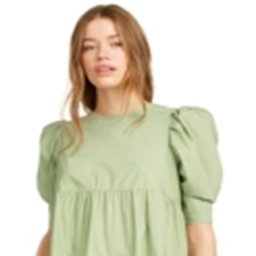 Danielle Bernstein Women's Short Sleeve Jewel Neck Mini Fit Flare Dress  Green Size Medium - Bed Bath & Beyond - 40570644