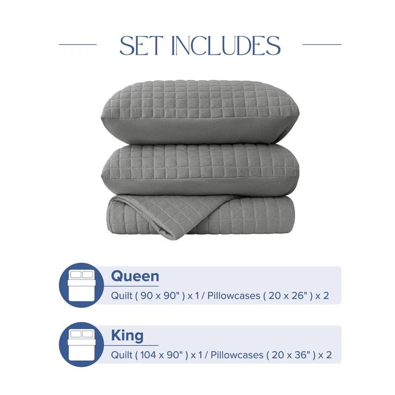 3-Piece Soft Jersey Knit Quilt Set