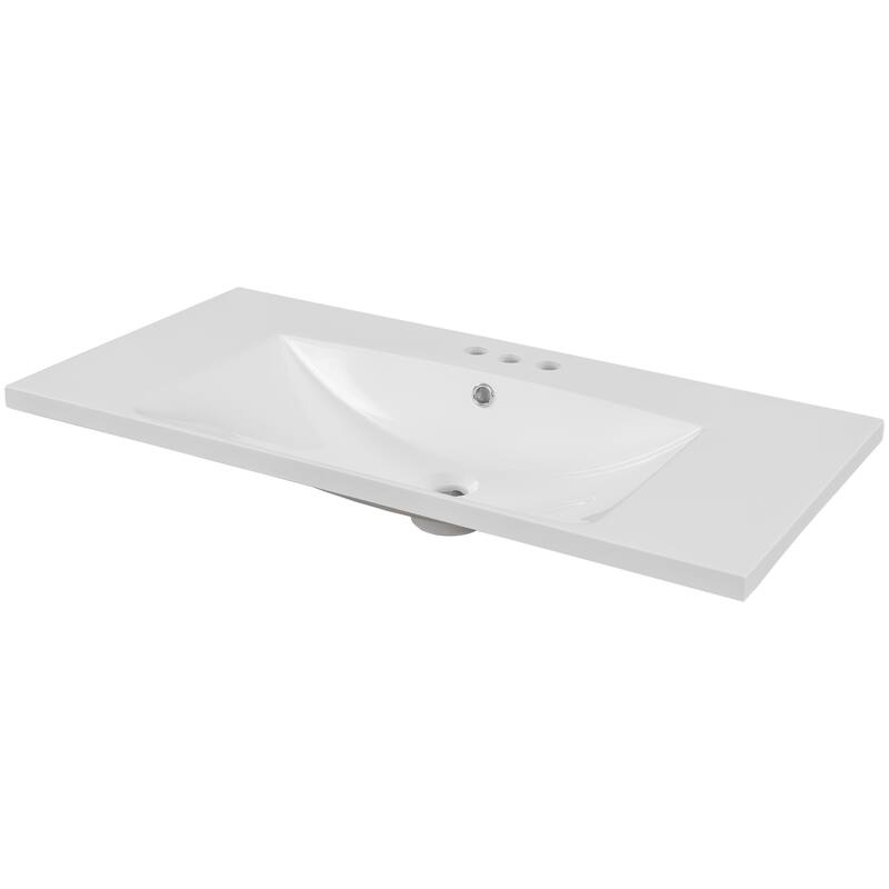 GDFStudio - Harper Caldwell 36-Inch Single Bathroom Vanity Top with Integrated Ceramic Basin - 36"