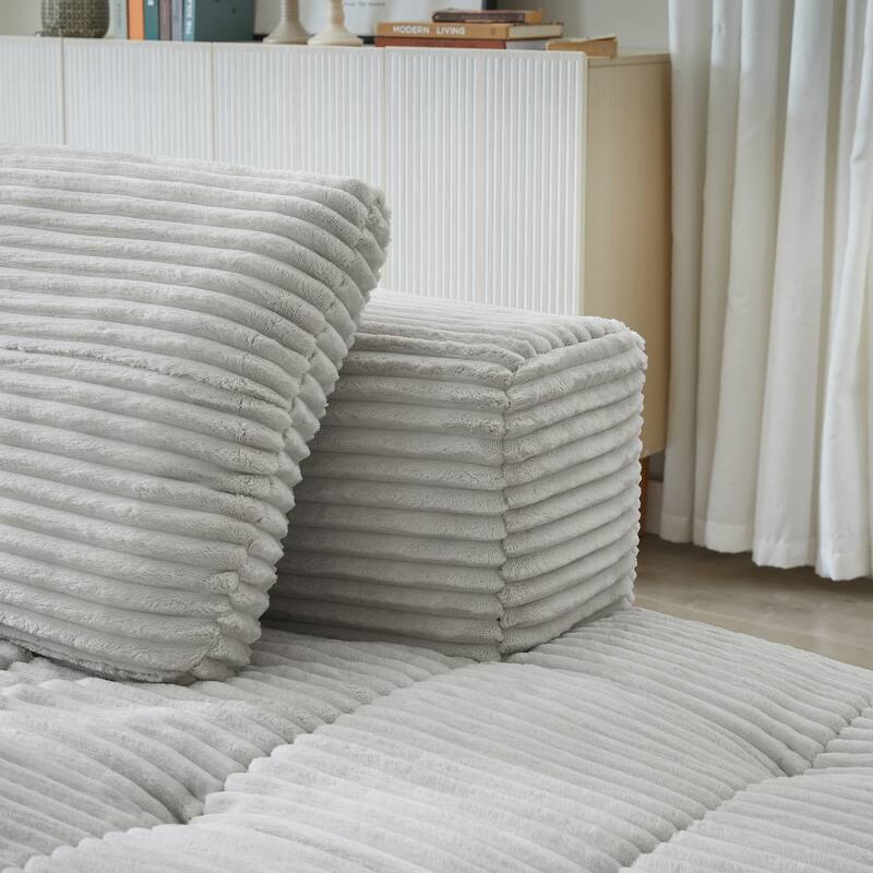 Roomfitters L-Shaped Modular Sectional Sofa with Chaise Lounge, No Assembly Oversized Compressed Couch for Living Room
