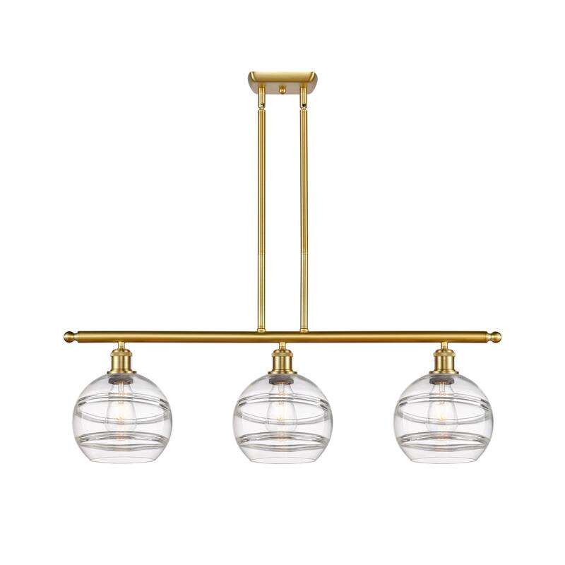 Innovations Lighting 516-3I-10-36 Rochester Linear Rochester 3 Light - Satin Gold / Clear