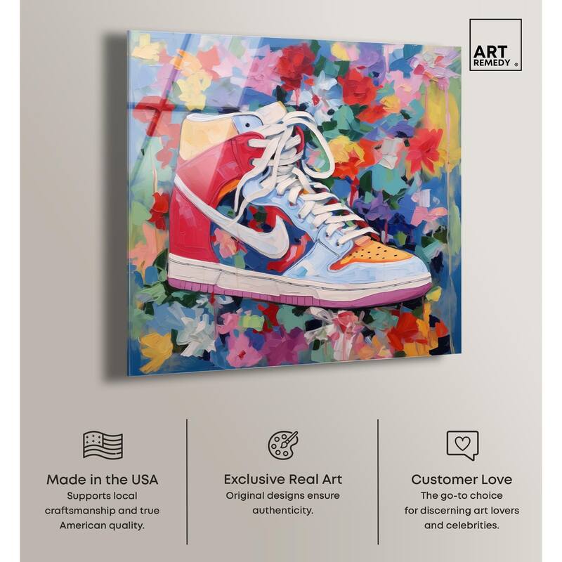 Whimsical Sneaker Acrylic by Art Remedy, Ready to Hang