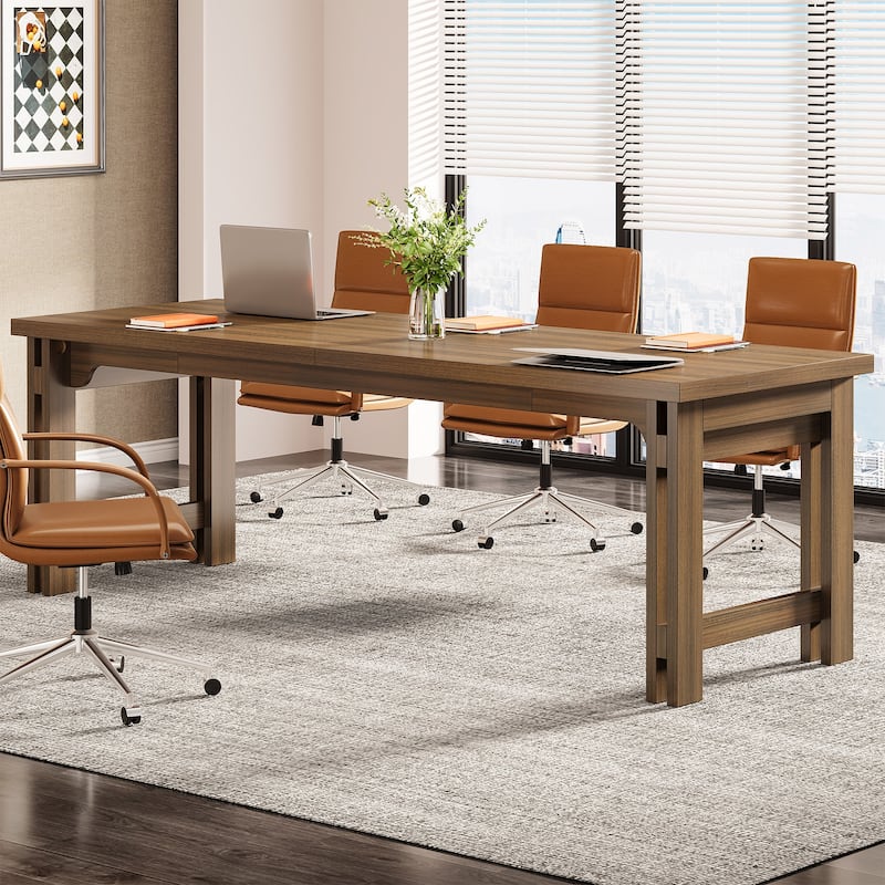 79-Inch Extra Long Desk, Two-Person Desk Double Computer Desk for Home Office