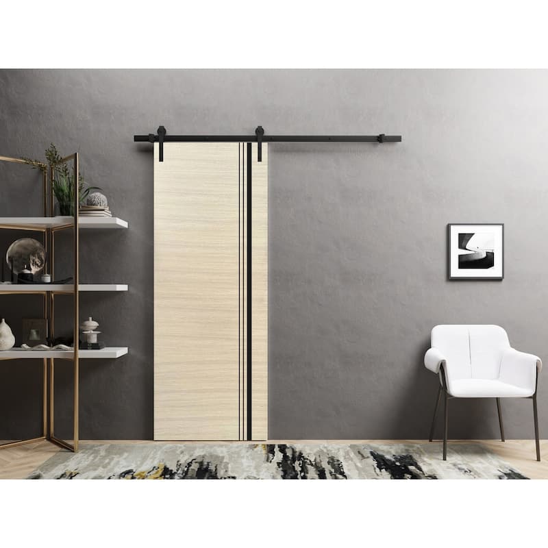 Sturdy Barn Door 18 x 80 Planum 0011 Natural Veneer with 6.6FT