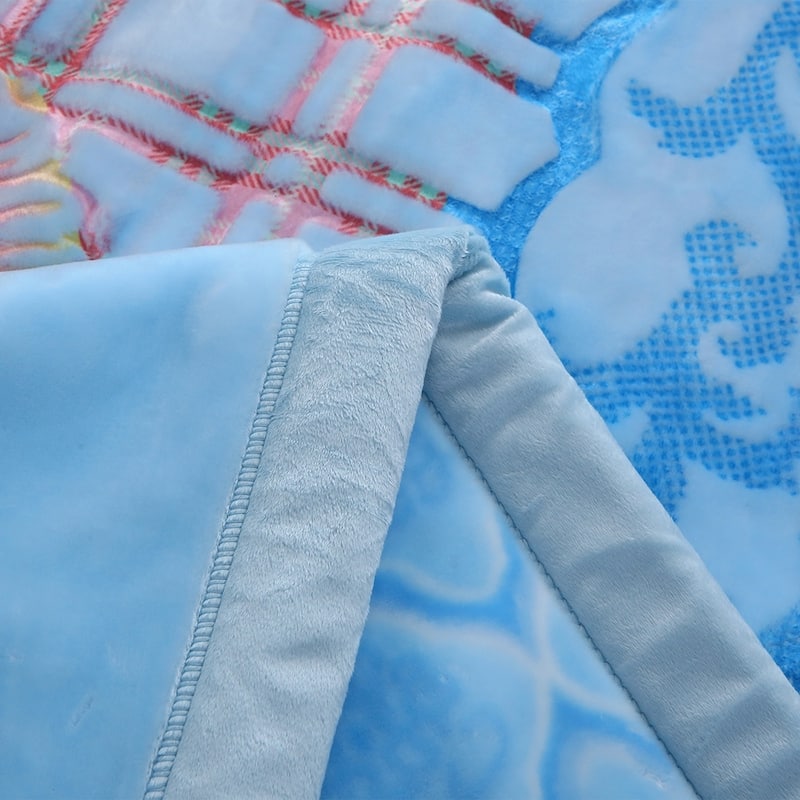 Reversible 10.5 Pounds Plush Fleece Blankets, 2 PLY A&B Design 87" x 95" Bed Blankets for Winter