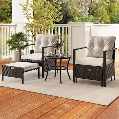 5PCS Outdoor Furniture Set Table Patio Conversation Set