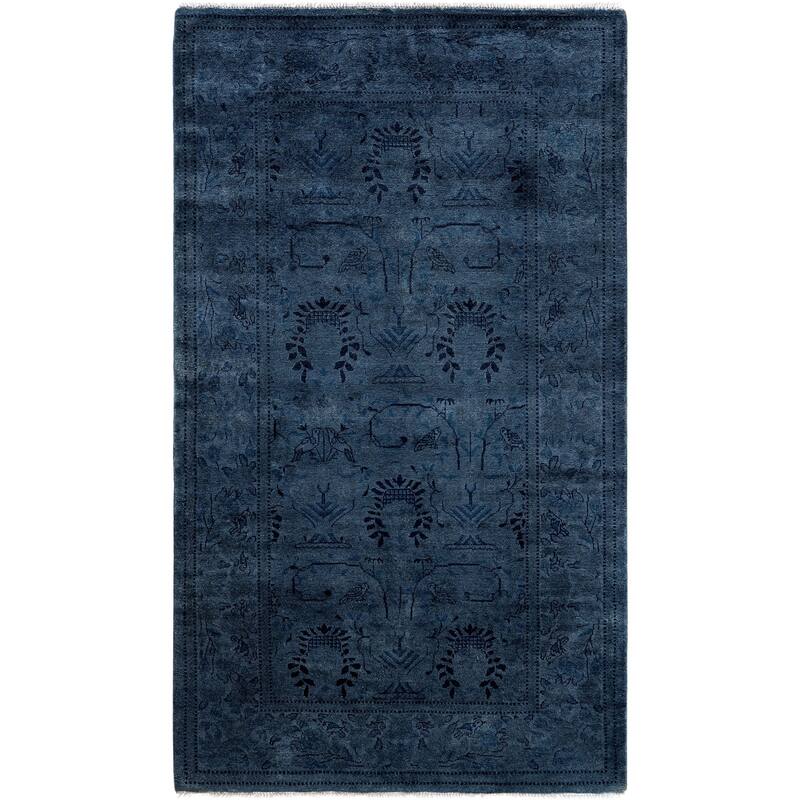 Overdyed One-of-a-Kind Hand-Knotted Area Rug - Gray - 3' 1" x 5' 6"