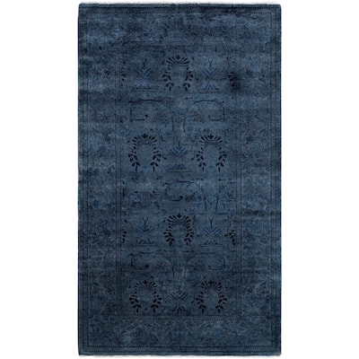 Overdyed One-of-a-Kind Hand-Knotted Area Rug - Gray - 3' 1" x 5' 6"