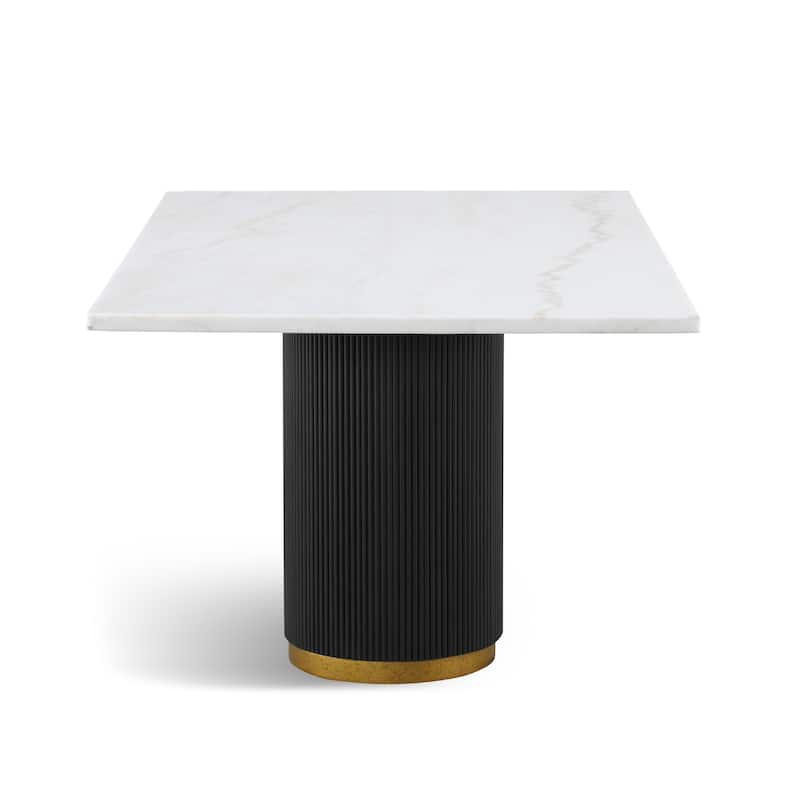 Furniture of America Torin Modern Black and White 72-inch Marble Dining Table