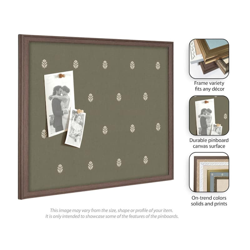 Kate and Laurel Pinboard Green Botanical Block Print