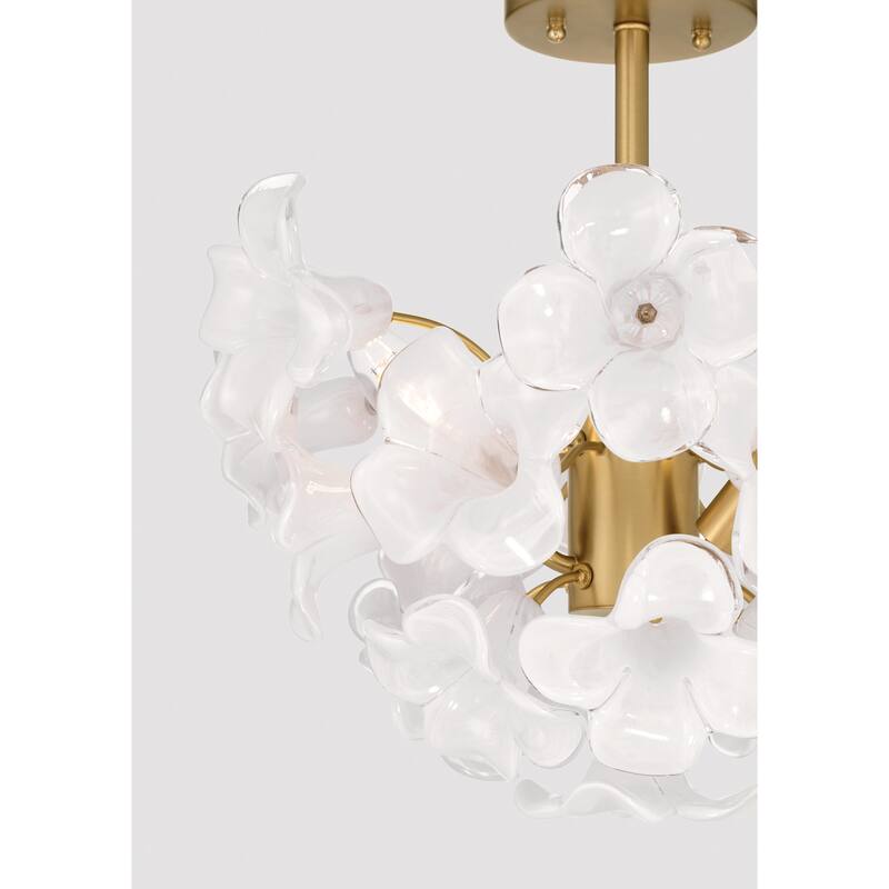 Metropolitan N2224 Bloome 3 Light 17" Wide Semi-Flush Ceiling Fixture