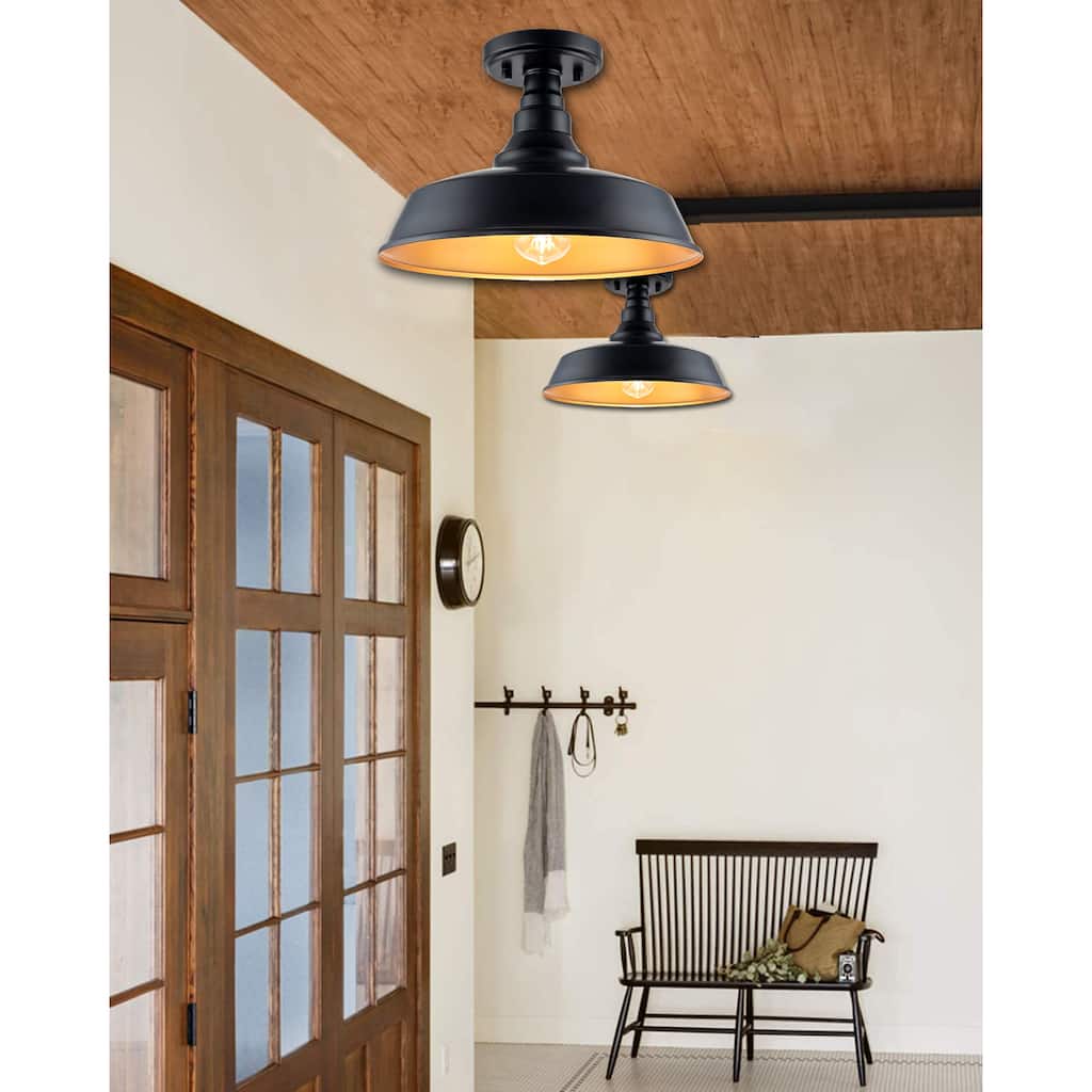 Chloe Transitional 1-light Dark Bronze Flush Mount(2 pack) - φ12"x8.28"